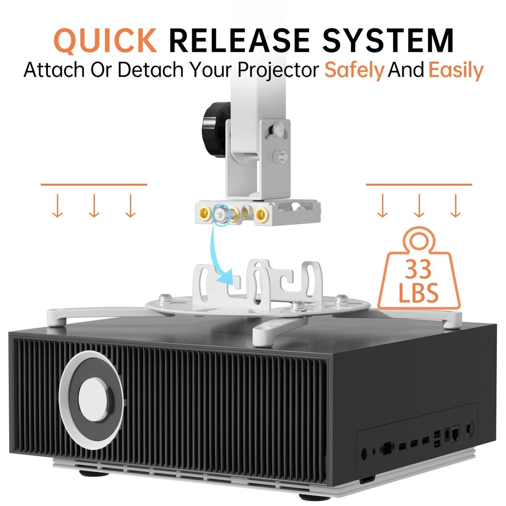 JOY worker Universal Projector Ceiling Mount Wall Bracket Holder Fits Flat or...