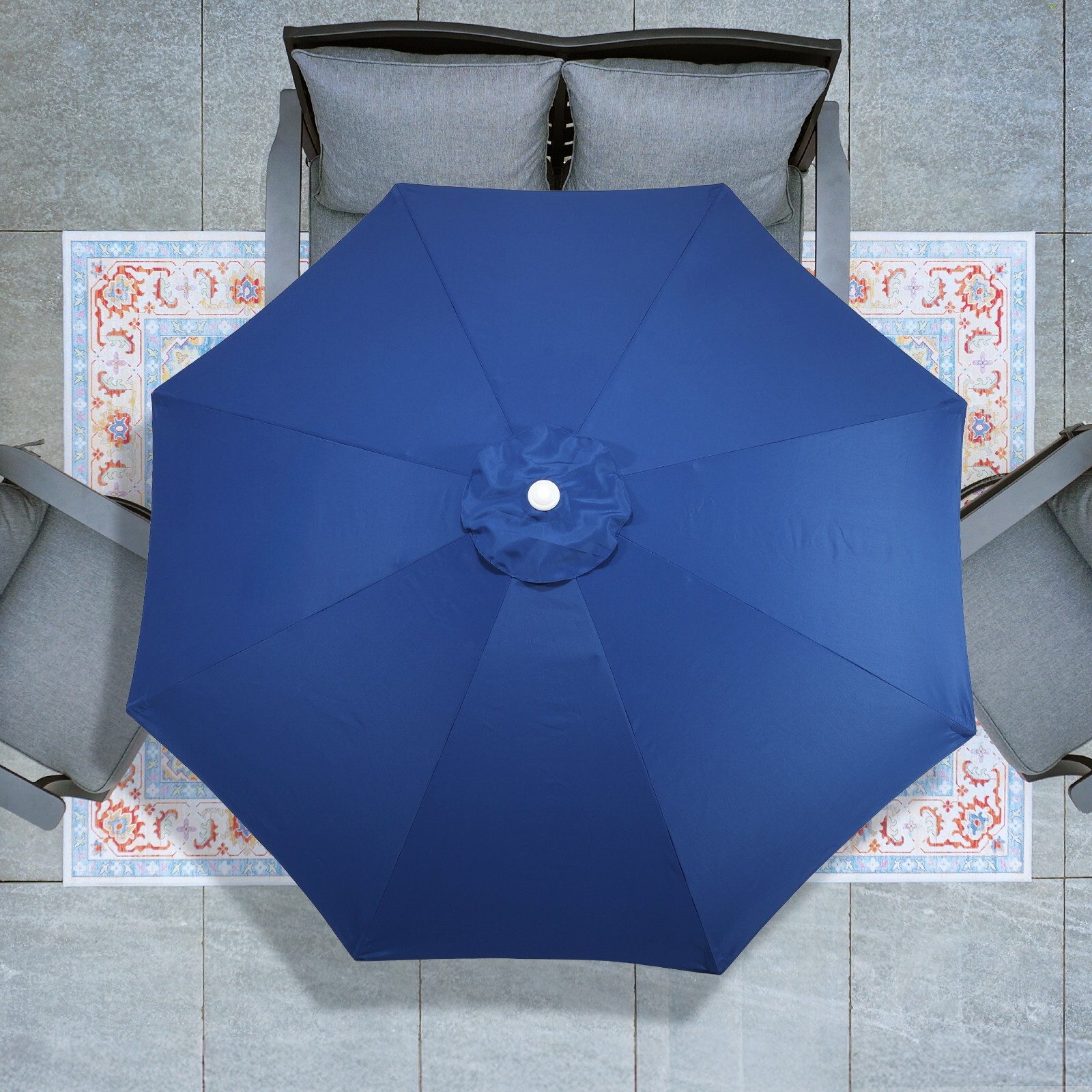 Aoodor 9FT Outdoor Patio Market Umbrella Aluminum Frame,UV Protection Waterproof