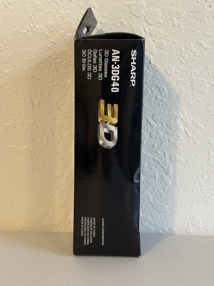 Sharp AN-3DG40 Active Shutter 3D Glasses Black NEW Open Box