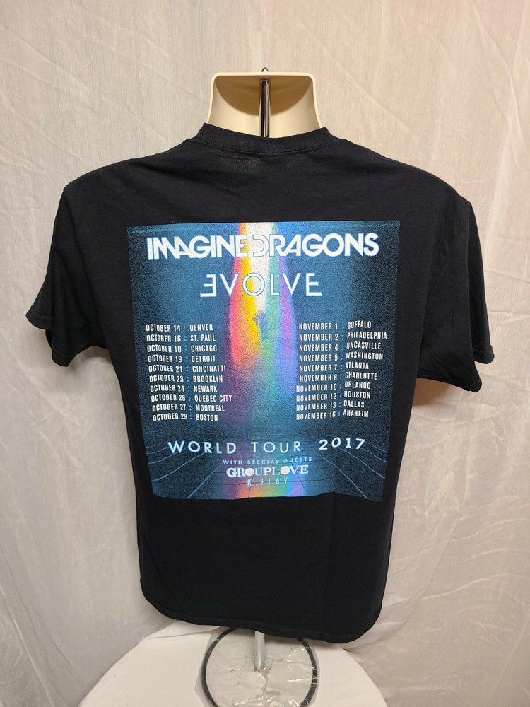 2017 Imagine Dragons Evolve World Tour Adult Medium Black TShirt