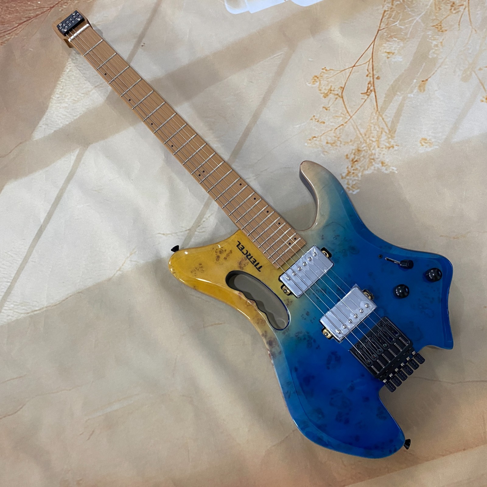 Headless Guitar HH pickups basswood body blue Discount