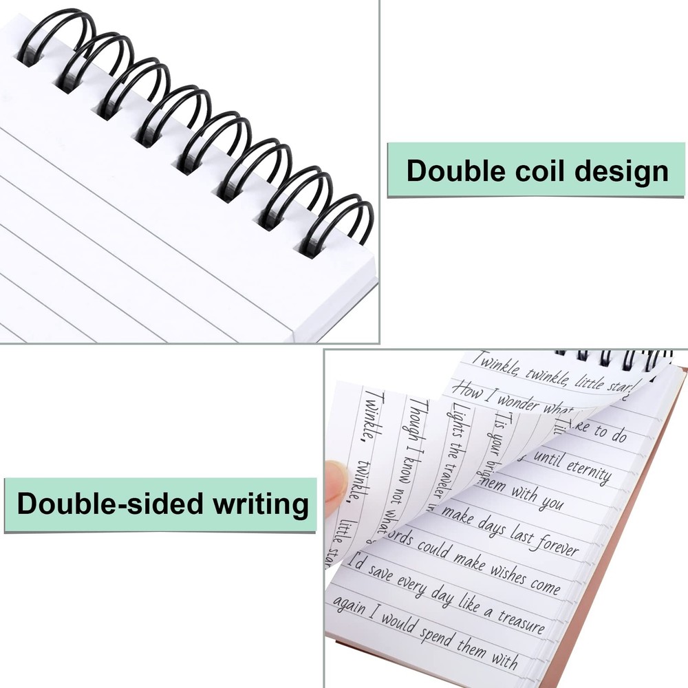 Utron 6Pcs Spiral Notebook, Double Loop Pocket Notebook, Office Style Mini No...