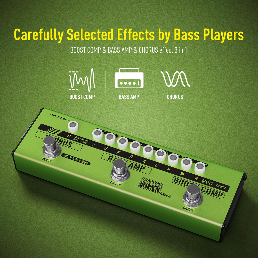 Dapper Bass Mini Stage Session Gigging practice Analog Amp Boost Comp Chorus Ba