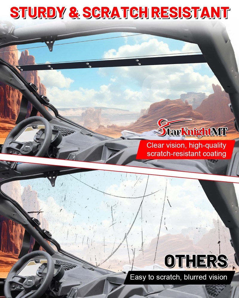 Scratch Resistant Full Windshield Window for Can Am Maverick X3/Max 3 2017-2025