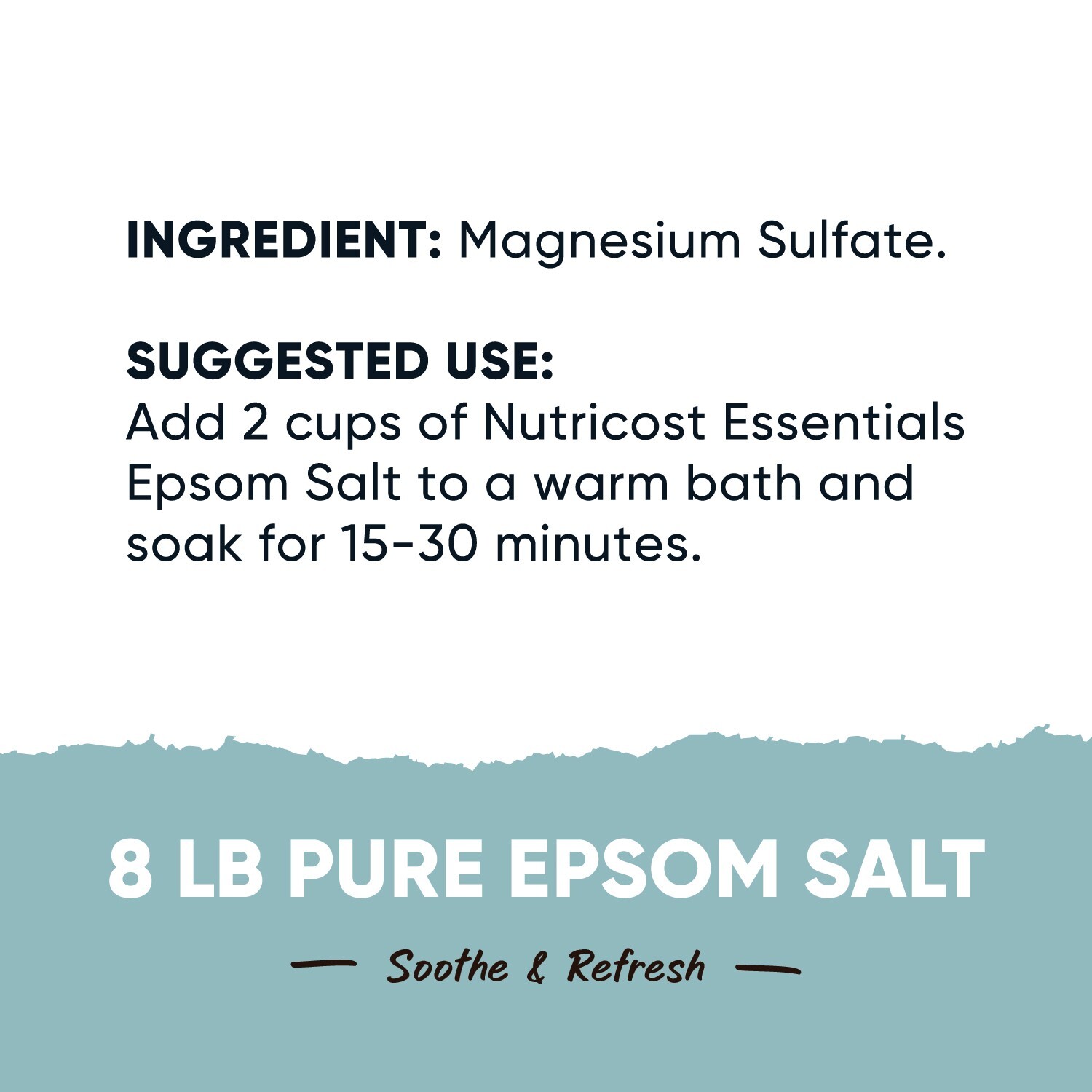 Nutricost Essentials Pure Epsom Salt 8 LBS (100% Pure Magnesium Sulfate)