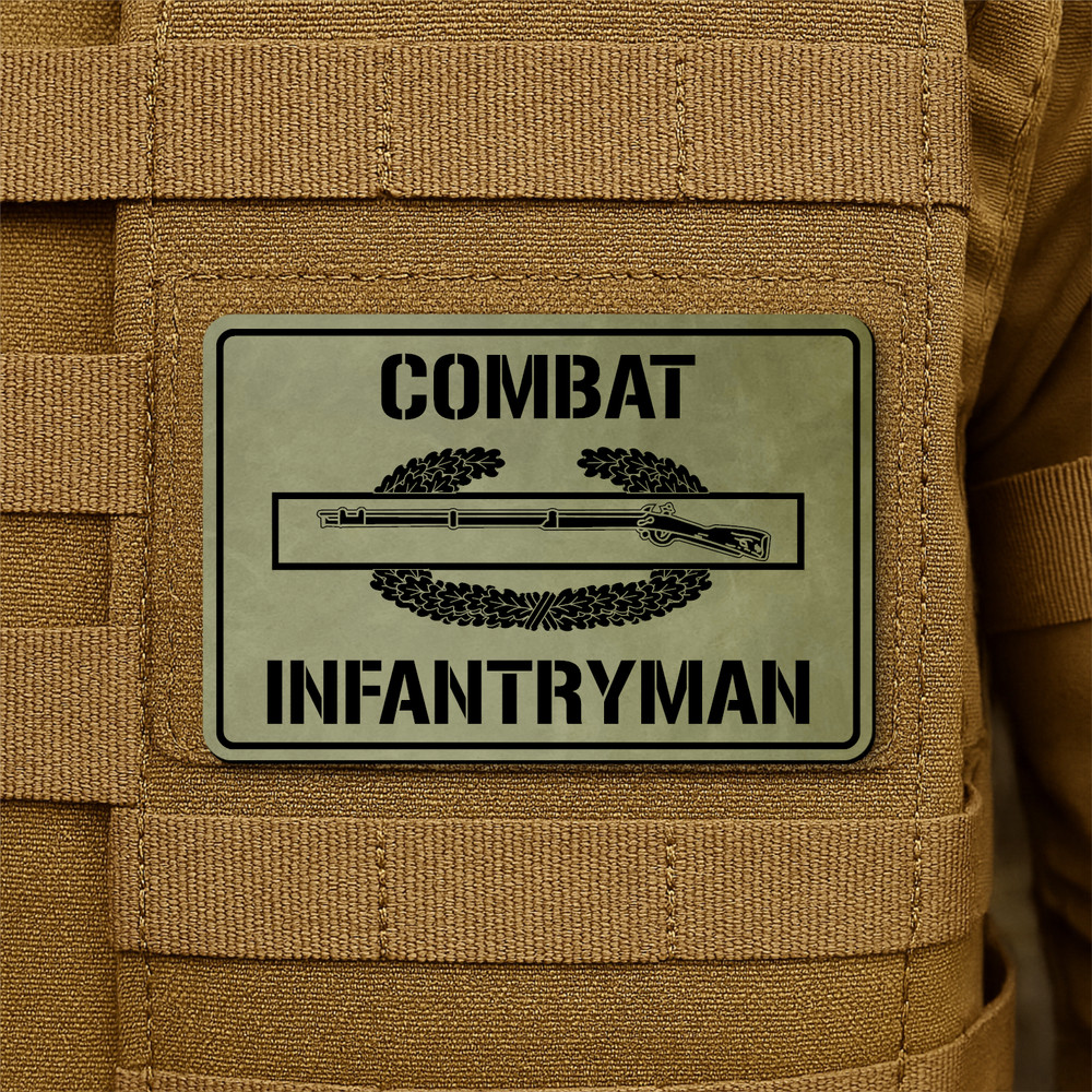 Combat Infantryman Badge Morale Patch, 2” x 3” Hook & Loop Plate Carrier Patch