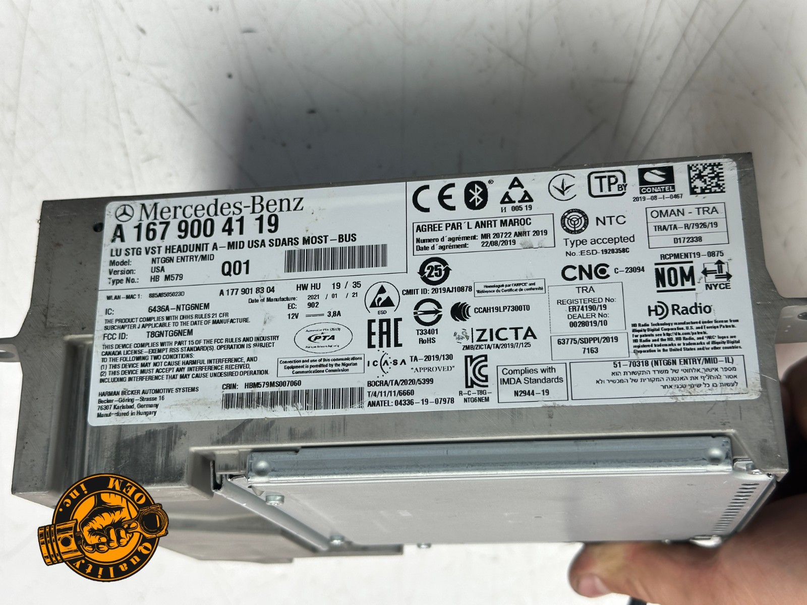 2020-2022 MERCEDES GLE GLS - AUDIO RADIO RECEIVER HEAD UNIT MODULE OEM 52 kmiles