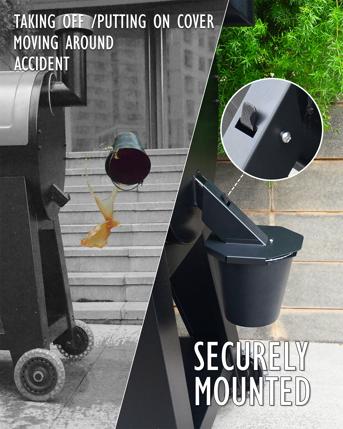 Upgraded Grease Bucket with Lid, Drip Bucket for Traeger, Pit Boss, Z Grills