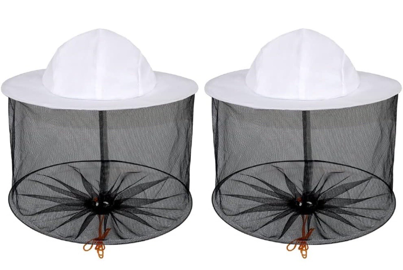 2 Pcs Beekeeper Hat with bee veil, Beekeeping protective Hats with Bee Veil,