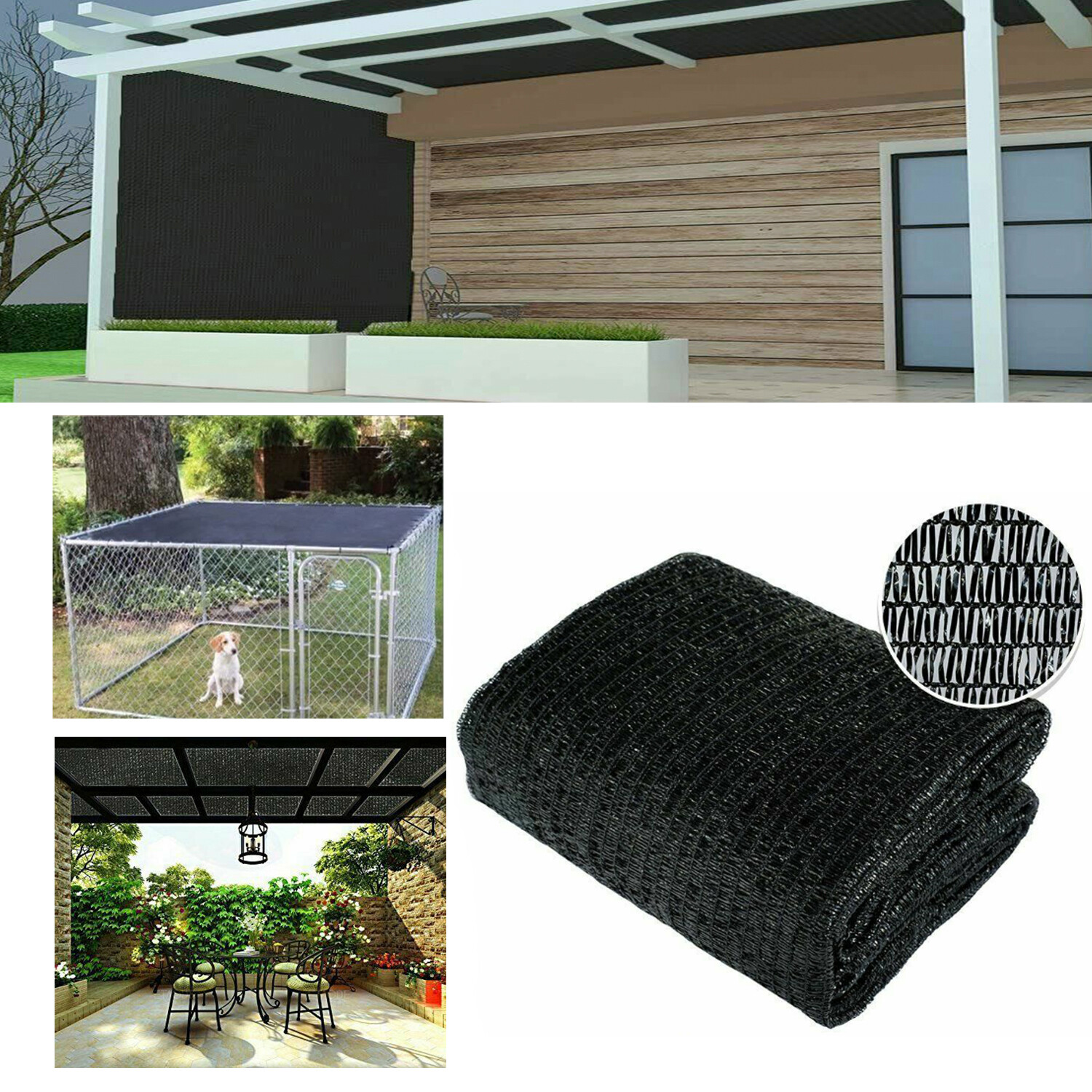 50% UV Sunblock Shade Cloth for Garden Plant Cover Black Greenhouse Patio