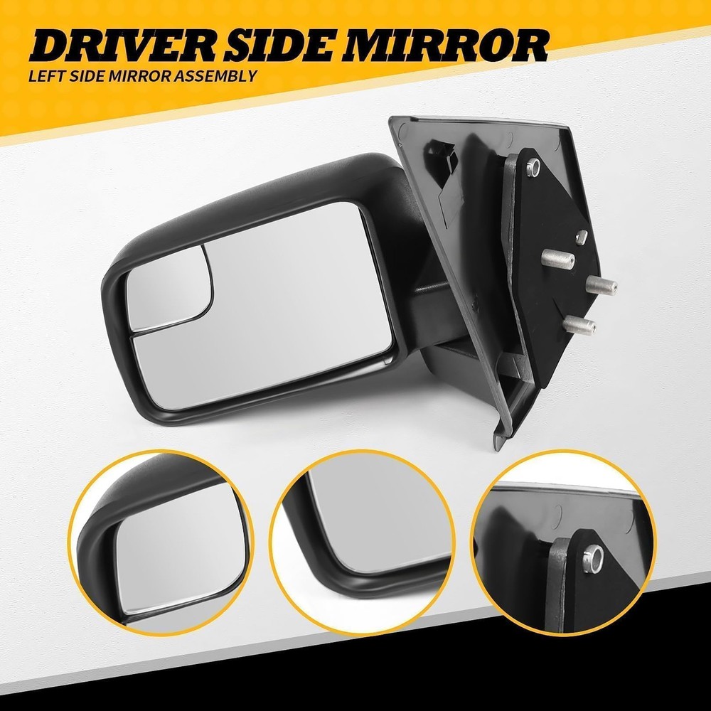 Left Side Mirror Assembly Compatible with 2011-2013 Transit Connect Textured