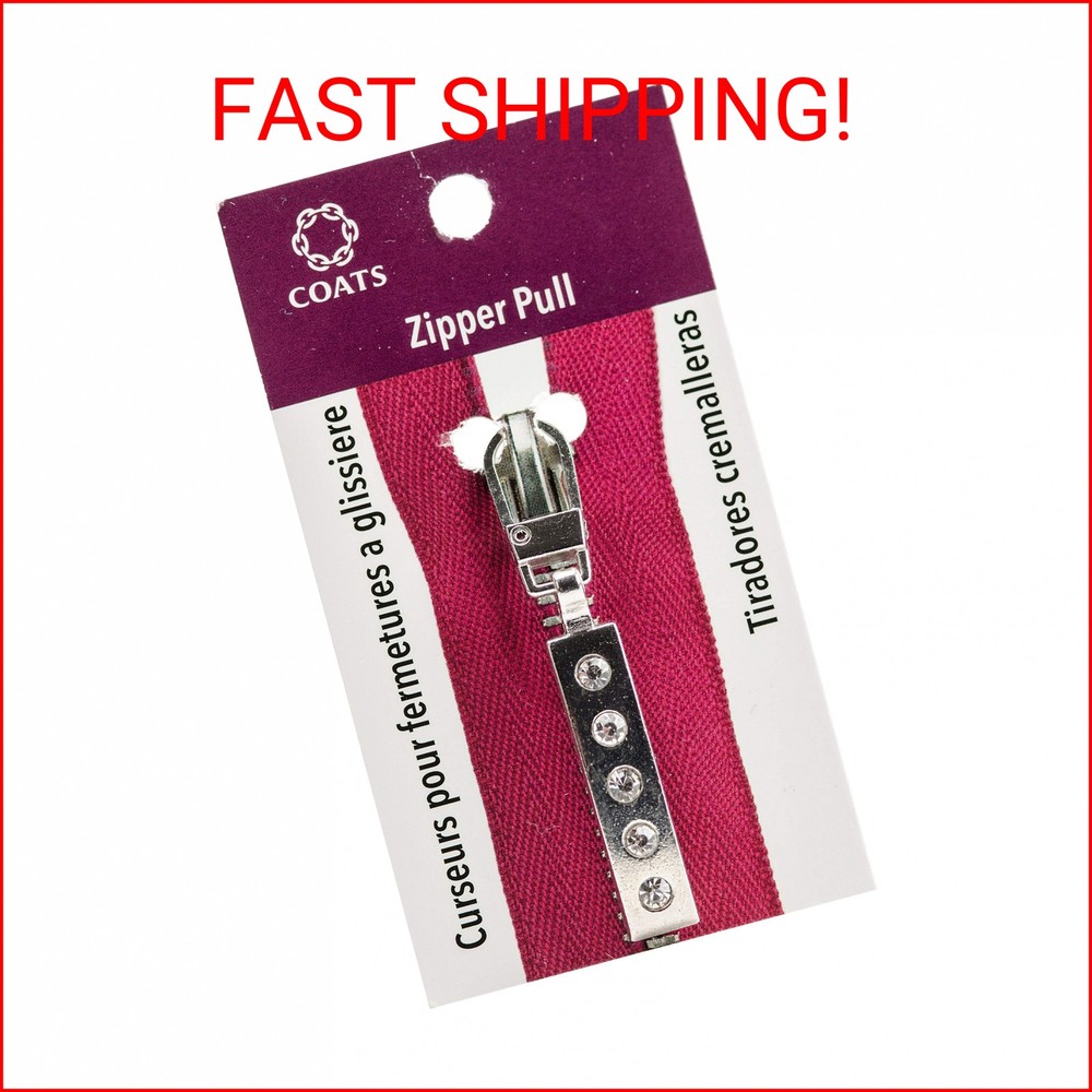 Coats Zipper Pull-Silver 5 Stone Bar