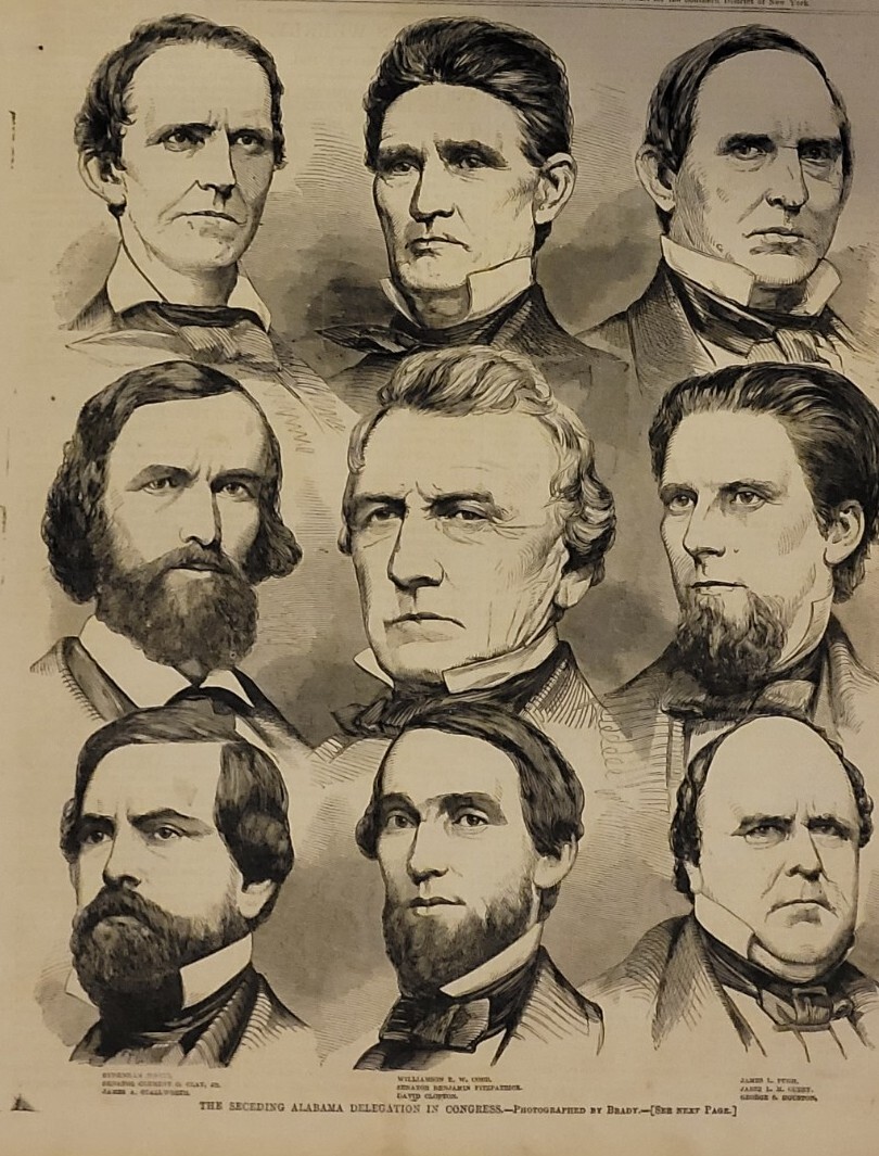 The Seceding Alabama Delegation in Congress 1861 vintage print  Confederacy