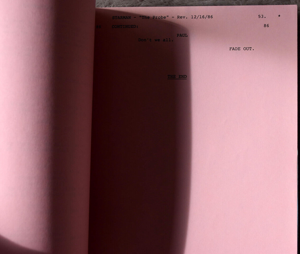 1986 Starman " The Probe " Original Screenplay Script First Draft
