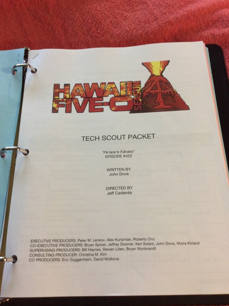 HAWAII FIVE-O ORIGINAL SCRIPT 420 SCHEDULE 2014 PE'EPE'E KANAKA DANIEL DAE KIM