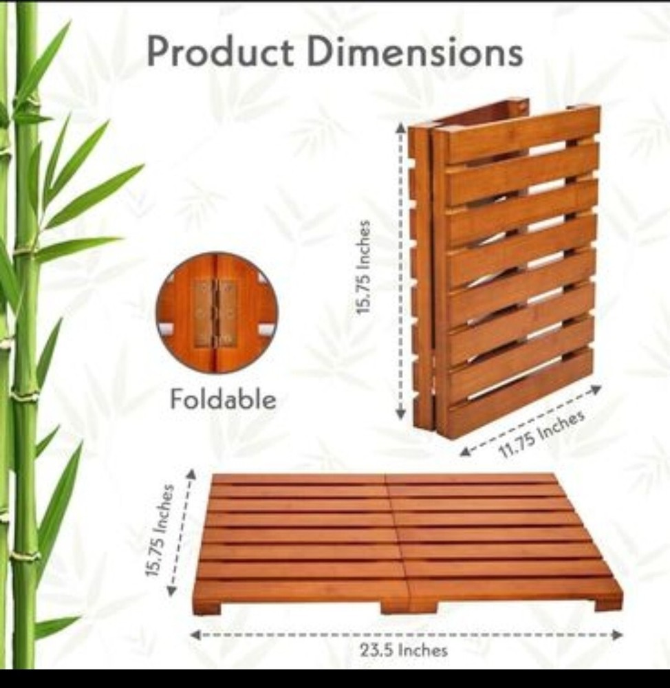 Luxury Bamboo Bath Mat Foldable