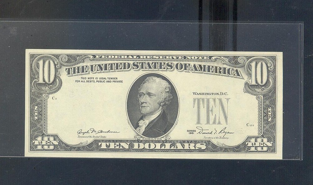 1981 == $10 ERROR ~~ OVERPRINT ON BACK .. === ~~ == CU64 EPQ ==