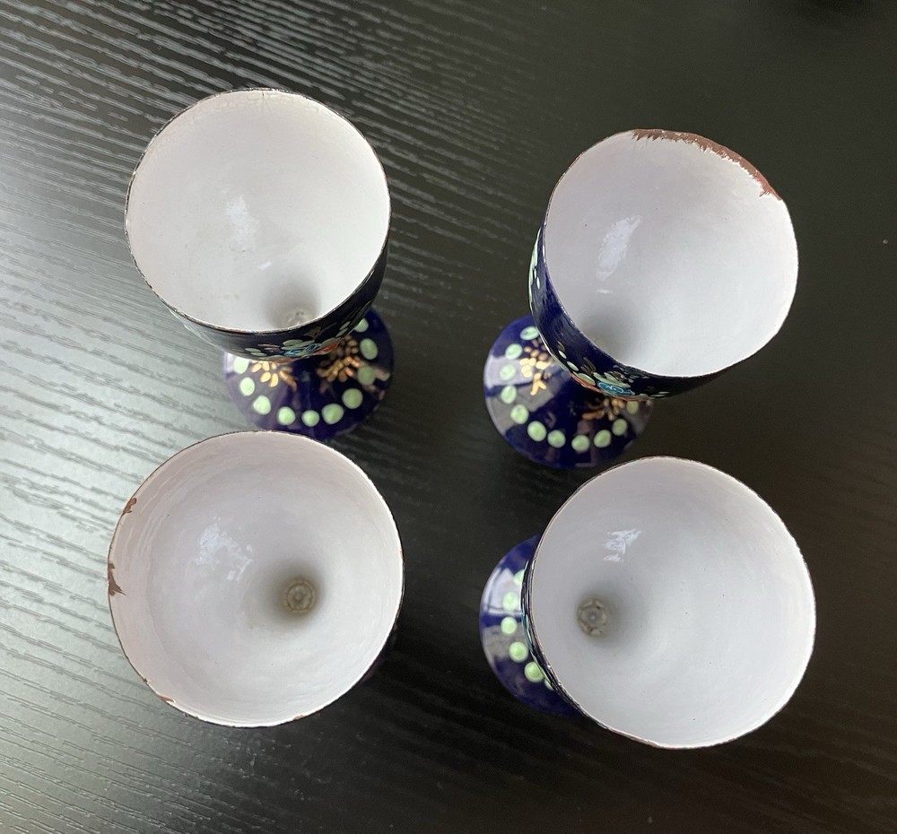 Vintage 6-piece Enameled Drinking Set