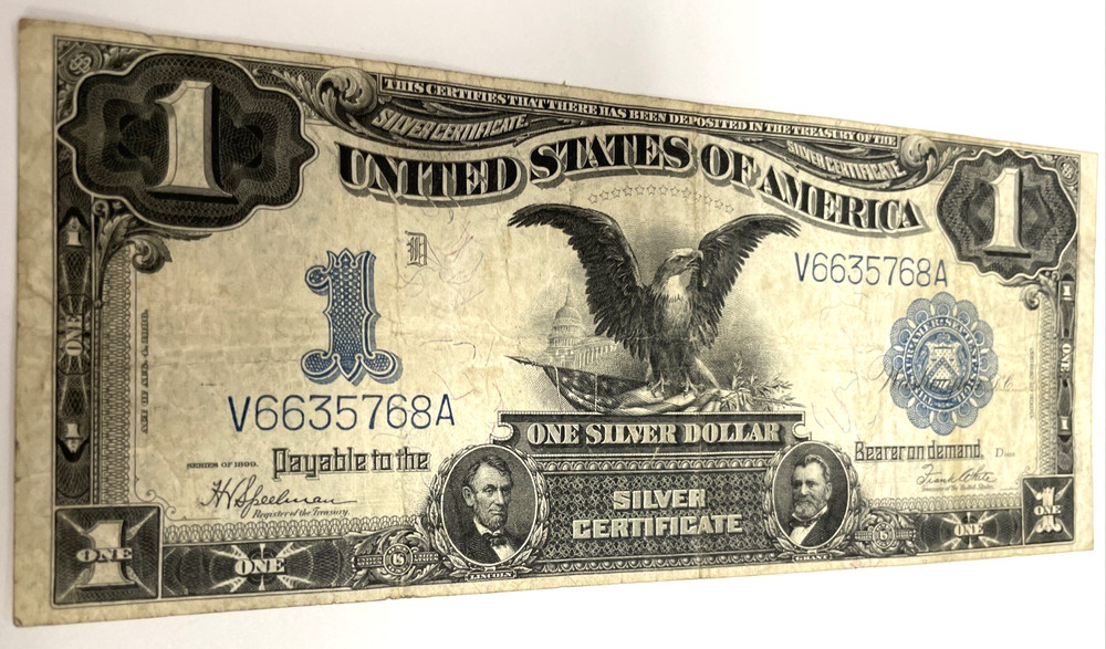 1899 $1 US SILVER CERTIFICATE LARGE NOTE BLACK EAGLE VERY NICE