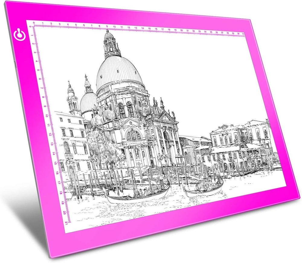 A4 Light Tablet Ultra-Thin Portable LED Light Table for Drawing Sketching Pink