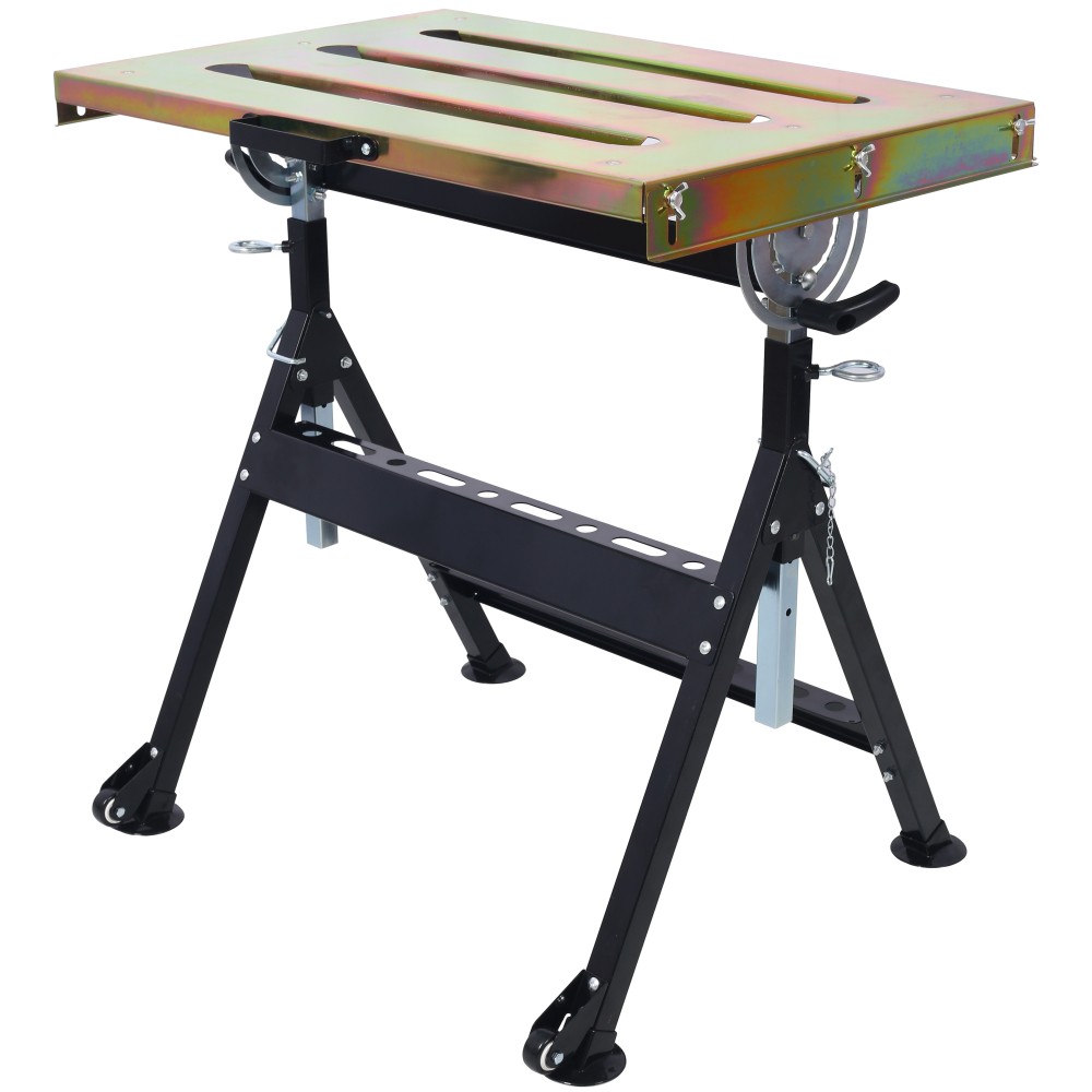 Adjustable Welding Table 30"x20", Folding, 400lb Capacity, Wheels