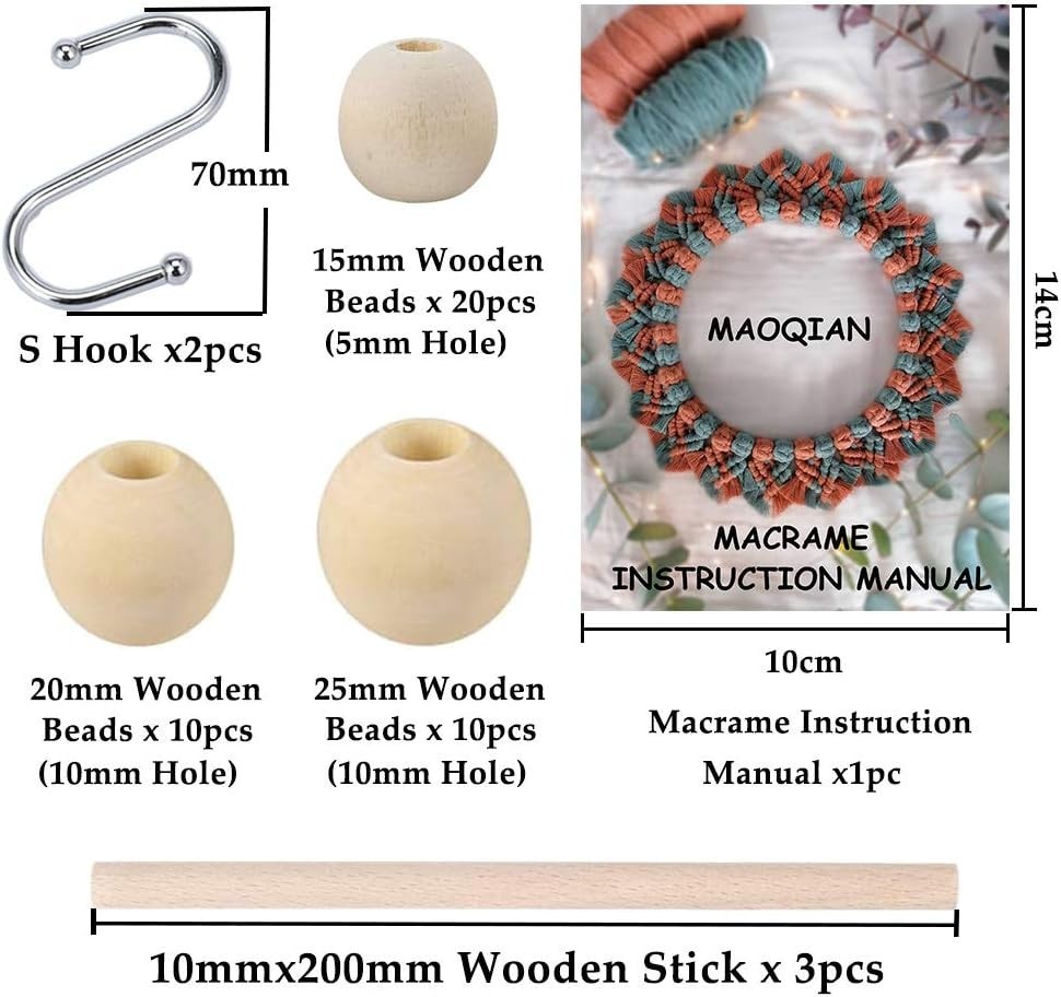 120Pcs Macrame Kit, Macrame Supplies 3Mm X 109Yards Macrame Cord for Macrame Kit