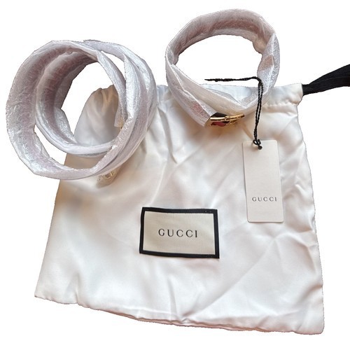 GUCCI WHITE LEATHER HANDBAG REPLACEMENT ADJUSTABLE STRAP GOLD HARDWARE & DUSTBAG