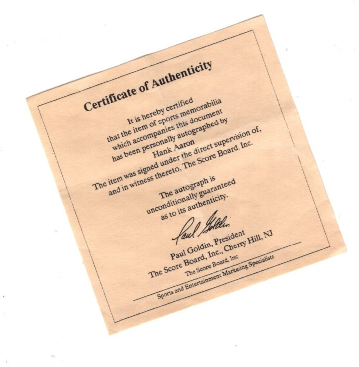 HANK AARON HOF Signed Autograph NL Baseball Braves SWEET SPOT JSA 💎 LOA