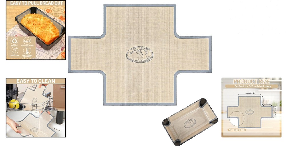 Reusable Nonstick Silicone Baking Mat for Easy Bread Release - 9 x 5 Inch