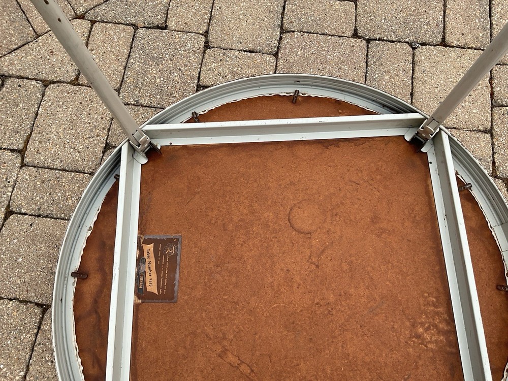 Vintage MCM Durham Line Round Folding Table 35” Diameter- Table #5135