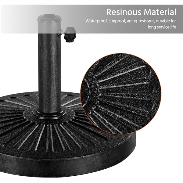 Round Patio Umbrella Base 30lbs 1.5″/1.9″ Outdoor Living Heavy Duty