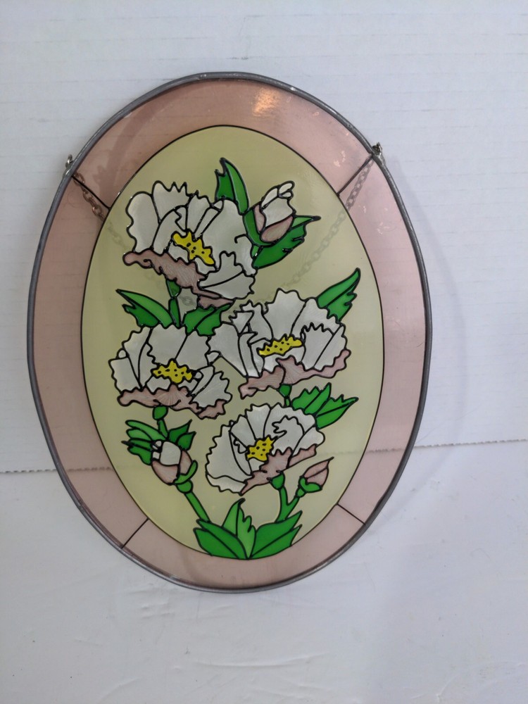 Suncatcher Oval Flowers 8.95" × 6.5"