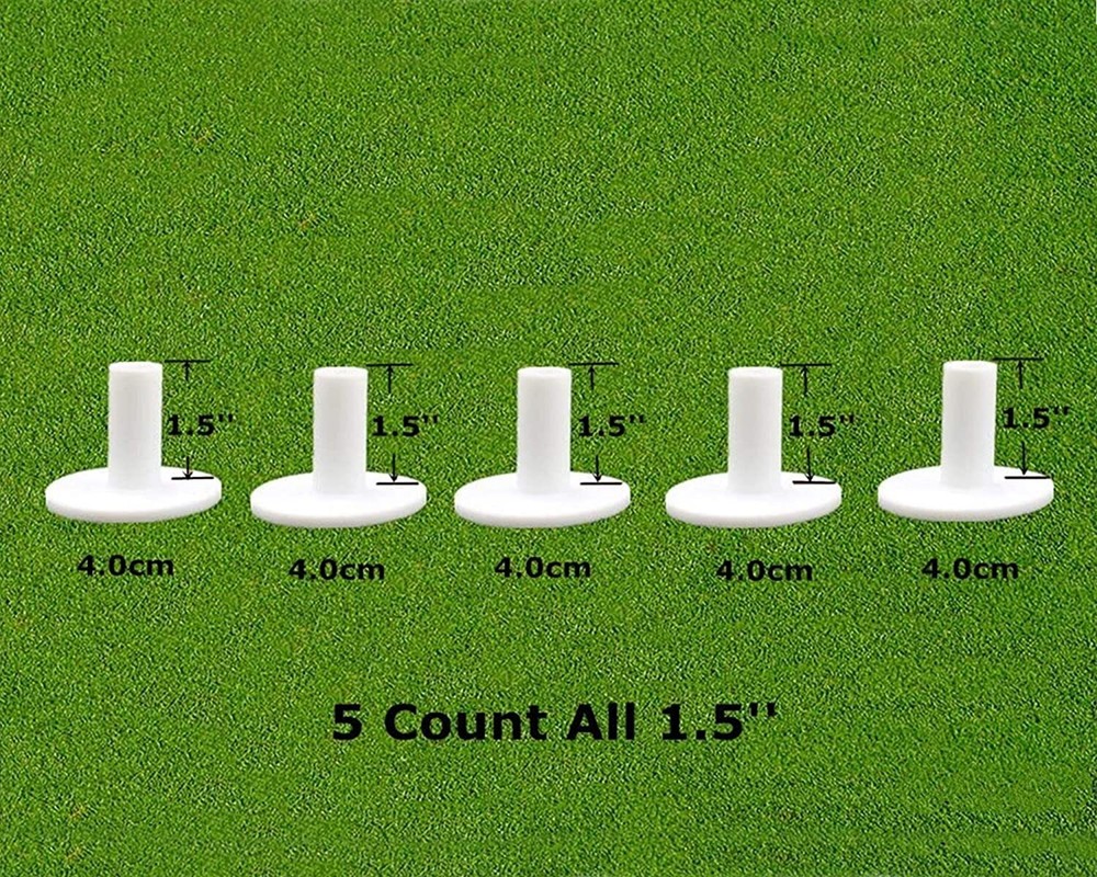 5 Pcs Rubber Golf Tees Holder Tee Range Driving Practice Mat Hitting White Hot