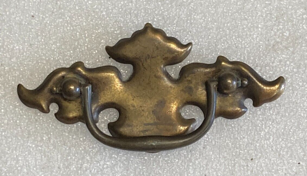 Vintage Bat Wing Drawer Drop Bail Pull Handle Brass 2-1/2" Centers