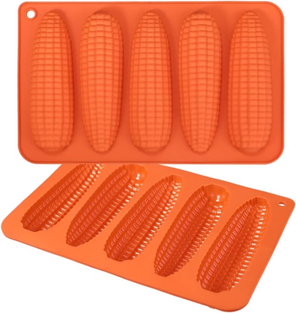 Corn Stick Bread Pan Set of 2 Silicone Corn Cob Bread Molds for Baking Corn D...