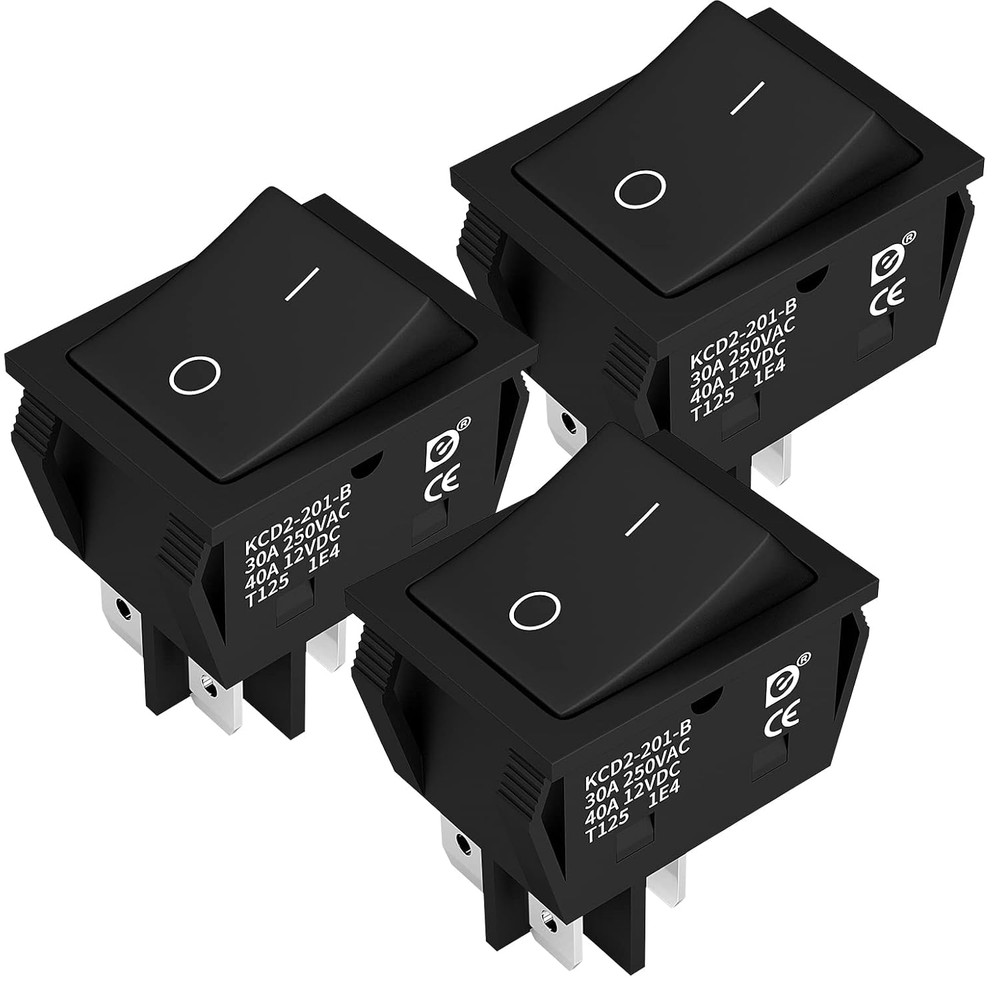 DPST KCD4 Rocker Switch 40A 12V DC 4 Pin 2 Position Switch on off Toggle Switch