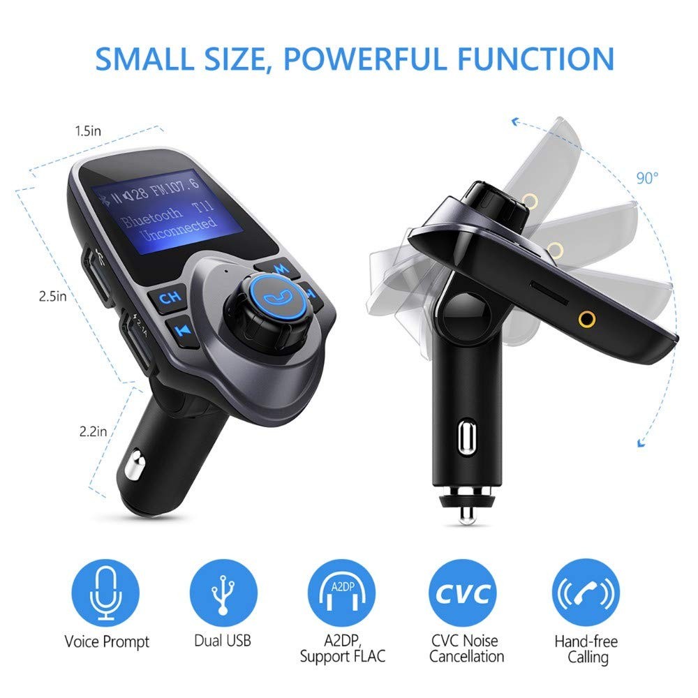T11 Wireless Bluetooth FM Transmitter Handsfree Car Kit MP3 Player Wireless B...