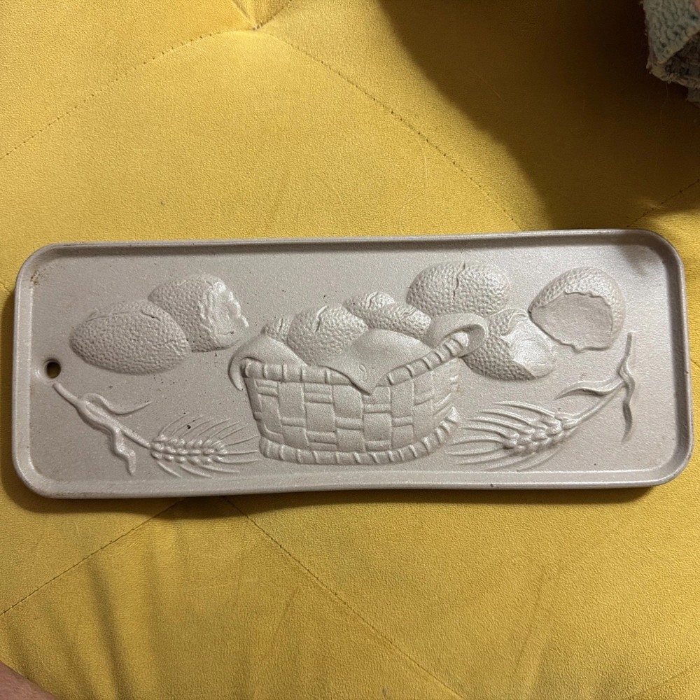 Bread Warming Stone 11.5" x 4.5" Bread Basket Wheat Design