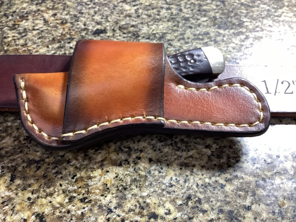 Leather Folding Knife Sheath Horizontal for Trapper Size (Sheath Only)