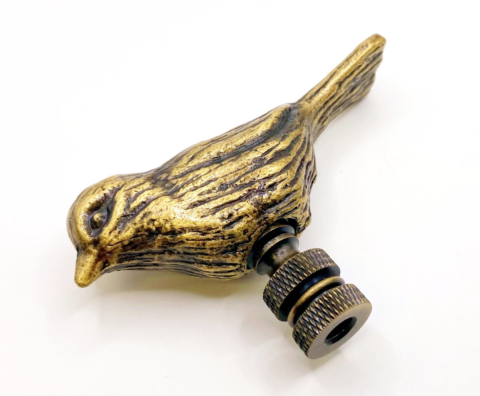 Lamp Finial-SPARROW-Antique Brass Finish, Highly detailed metal casting