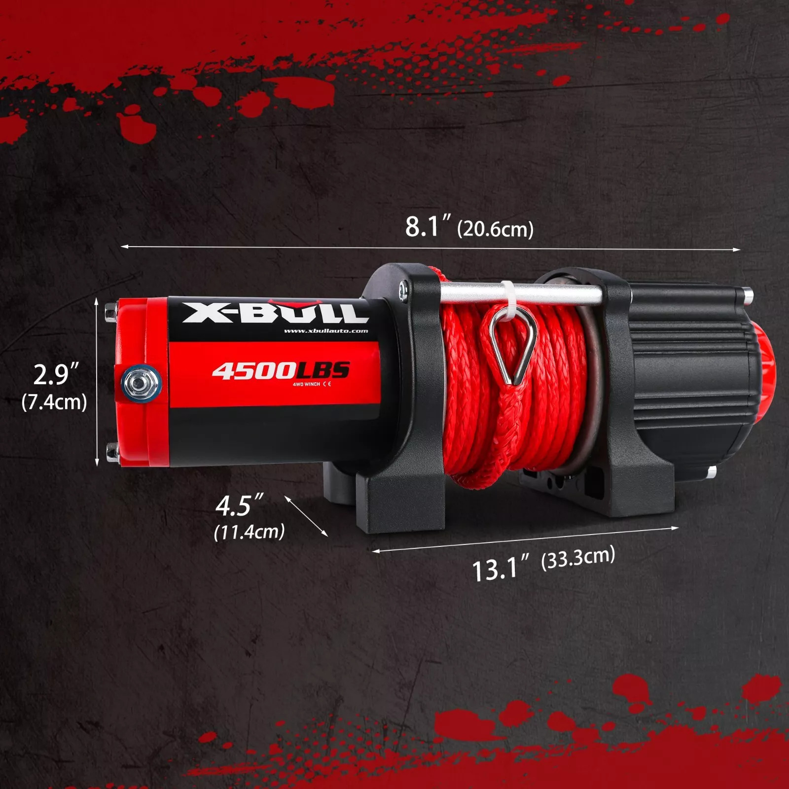 X-BULL 12V ATV Winch 3000LB 3500LBS 4500LBS 5000LBS Small UTV Electric Winch 4WD