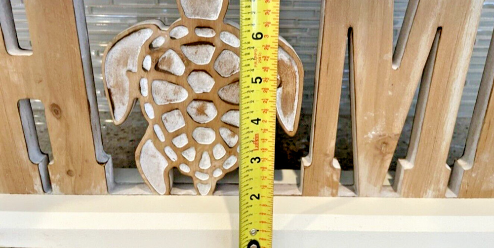 Turtle "Home" Wood Tabletop Sign 16" x 8"