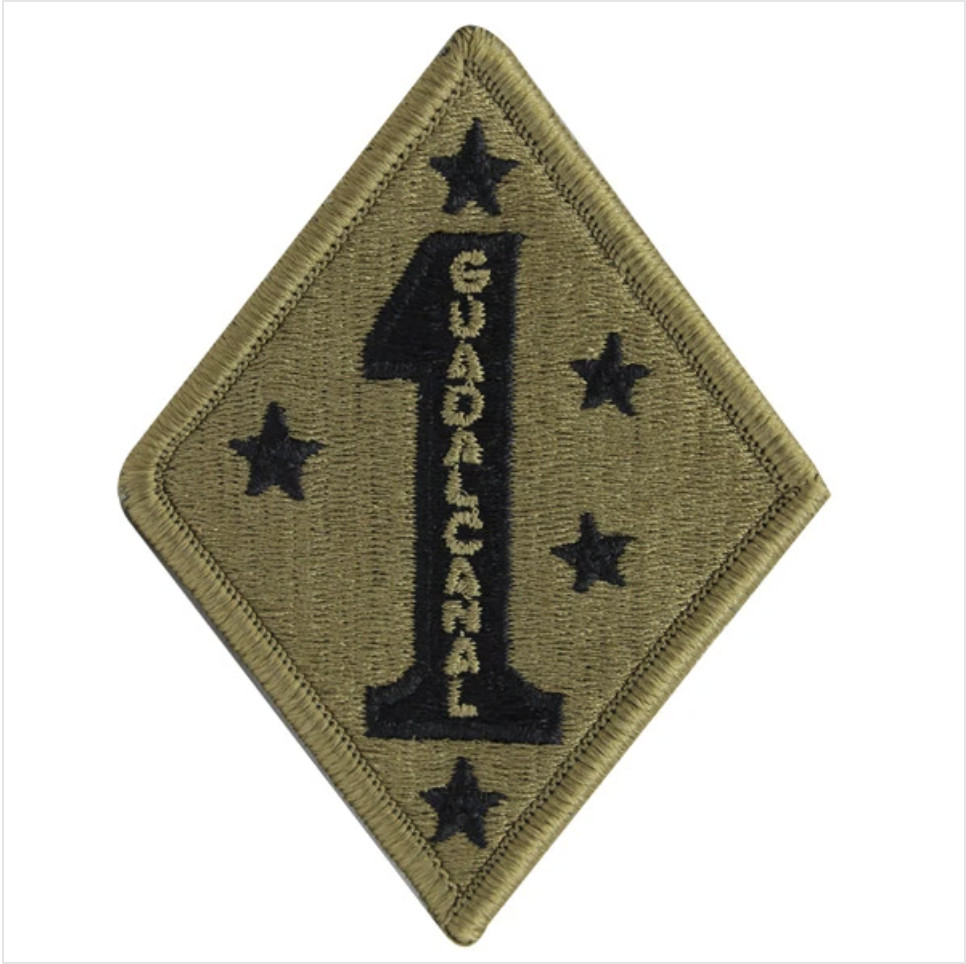 GENUINE U.S. MARINE CORPS PATCH: OCP FIRST DIVISION - HOOK CLOSURE