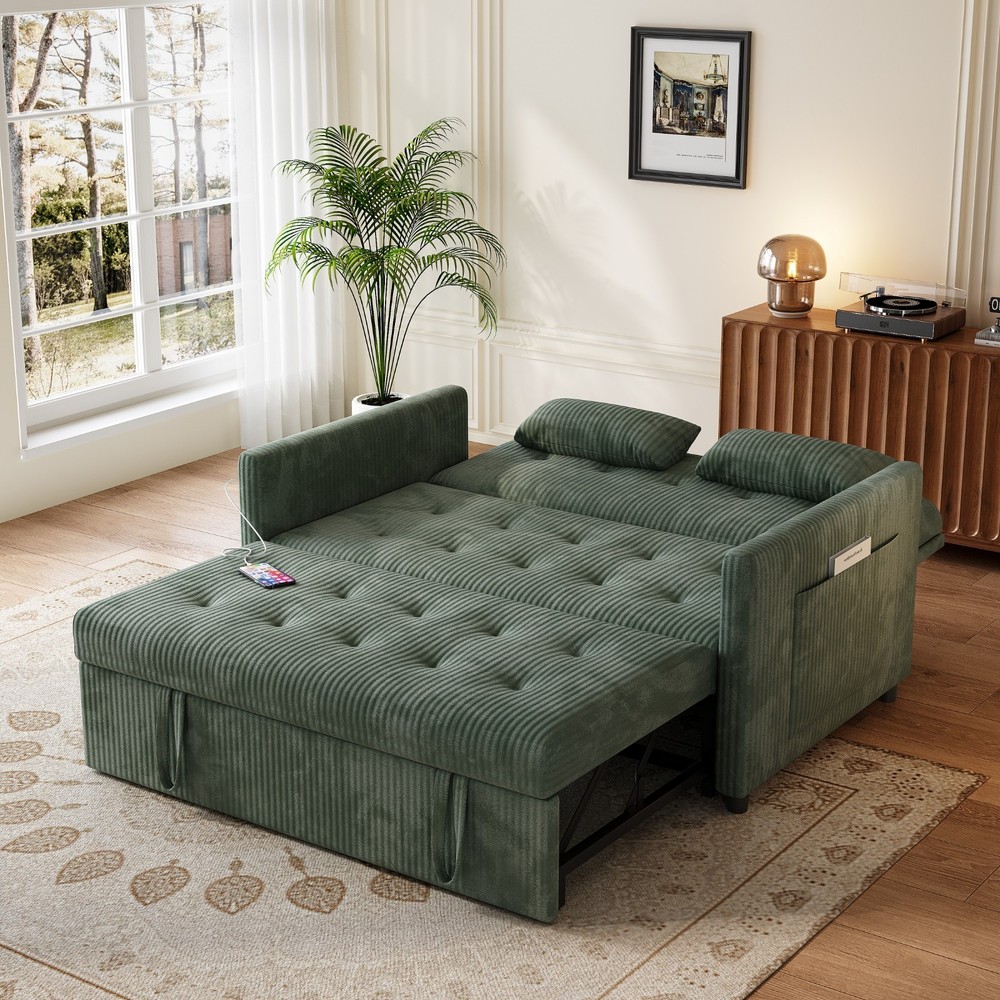 53" Loveseat Sleeper Sofa w/Pull Out Bed,Convertible Small Couch for Living Room