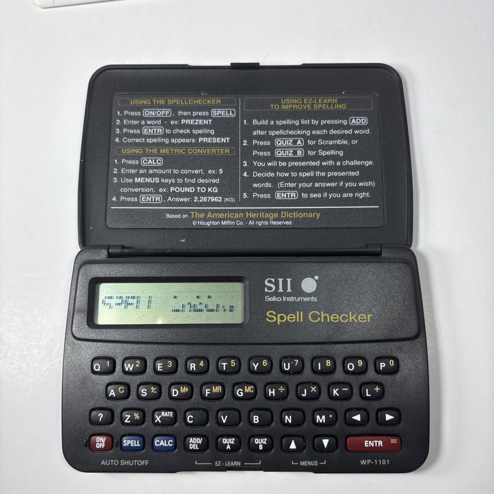 Seiko Instruments SII Spell Checker WP-1101  (Has Screen Flaws) Read DESCIPTION