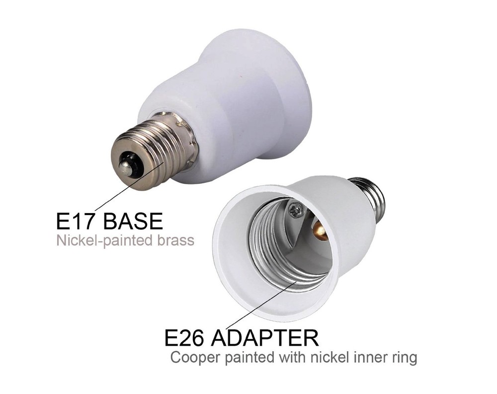 4pcs Intermediate base E17 to Standard Medium base E26/E27 Converter Adapter