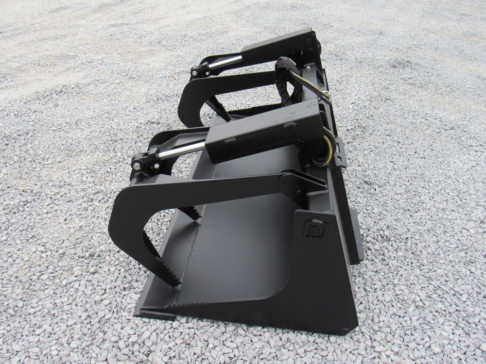72" Solid Bottom Grapple Grease & 48 Walk Through Pallet Forks Combo QuickAttach