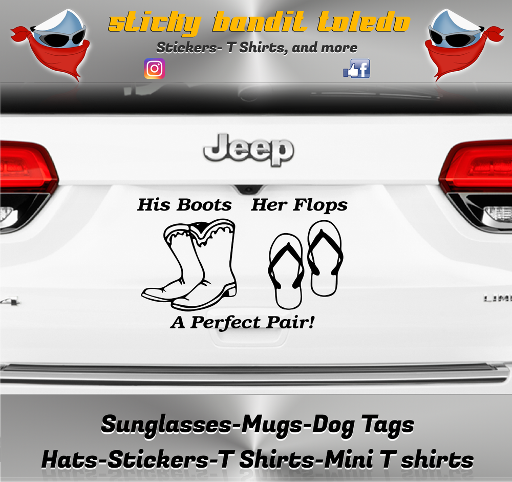Perfect Pair - His Boots and Her Flops Decal