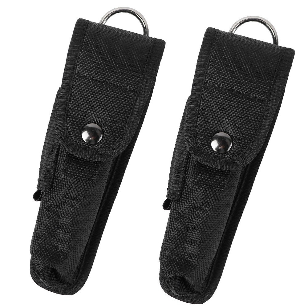 2 Pcs Flashlight Pouch Holder Multi-functional Waist Pack Nylon Bag
