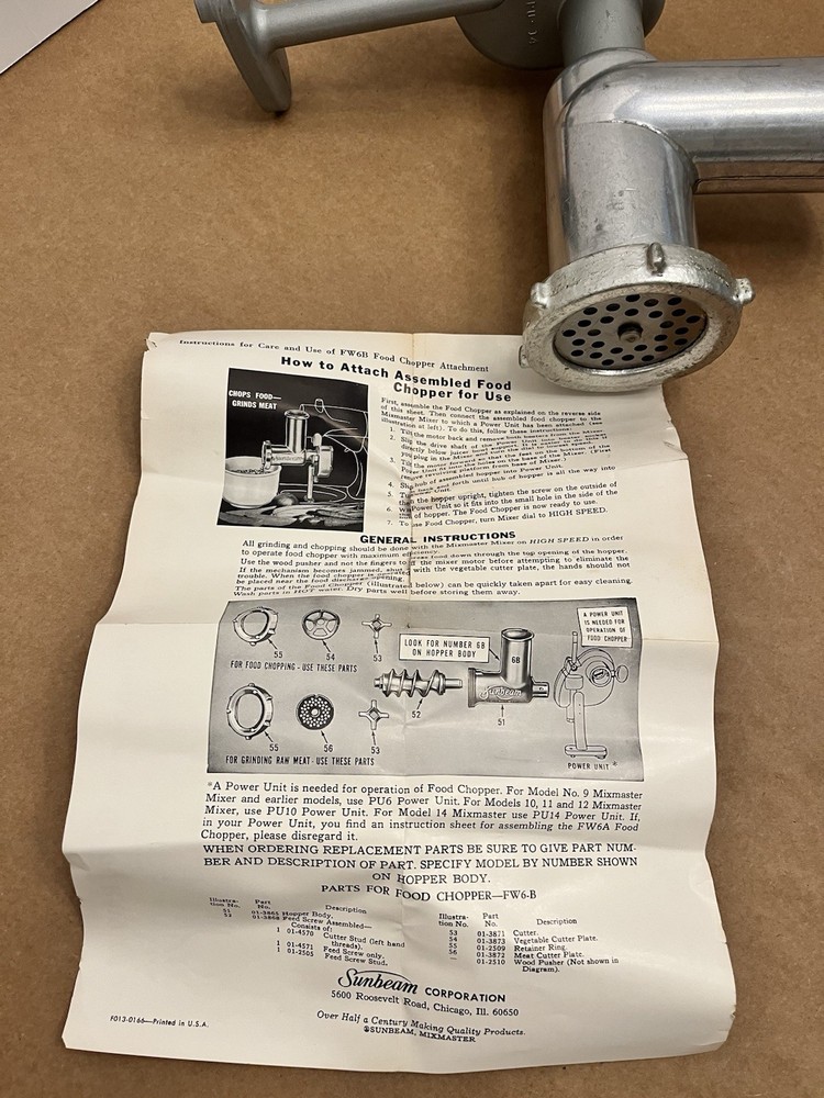 Sunbeam Mixmaster Power Transfer Unit PU14 With 6B Grinder